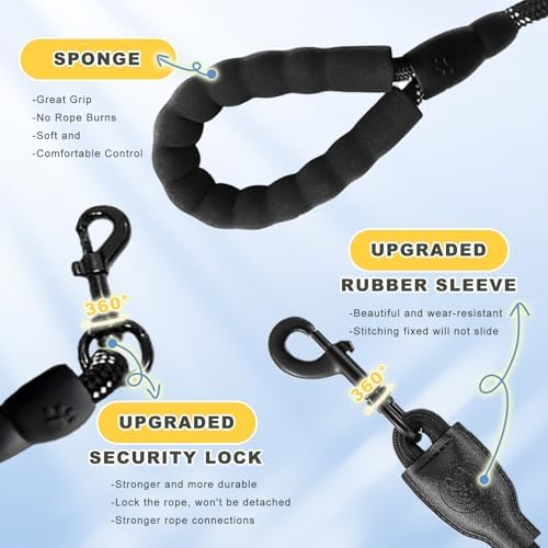 Dual Dog Leash - 360° Swivel No Tangle Walking Leash, Detachable Design - Image 5