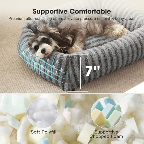 MIXJOY Medium Dog Beds for Medium Sized Dog, Calming Warming Pet Beds, Washable - Image 2
