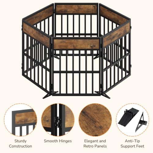 YATINEY Pet Gate, 6-Panel Indoor Foldable Dog Gate, Assembly-Free - Image 5