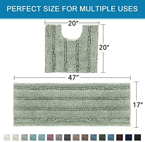 H.VERSAILTEX Bathroom Rugs Bath Rug Set 2 Piece Bathroom Contour Rug Toilet Mat - Image 2