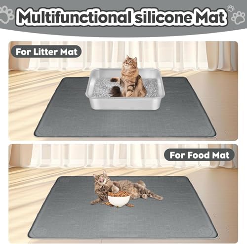 Kalolary Cat Litter Box Mats, Large 34" x 22" Silicone Cat Mat - Image 6
