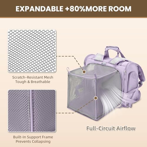 Lollimeow Expandable Large Cat Carrier Backpack, Supports up to 22 lbs - Image 3