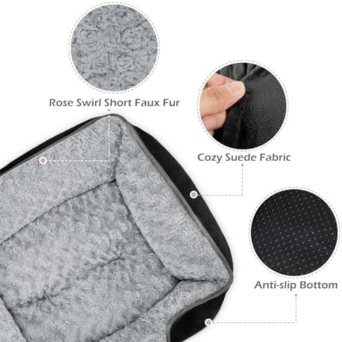INVENHO X-Large Dog Bed Rectangle Washable Orthopedic Soft Calming Sleeping - Image 4