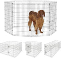 8-Panel Foldable Metal Dog Exercise Pen – 24/30/36/42/48 Inch Height, by TFFnew