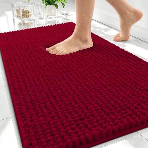 OLANLY Thick Chenille Bathroom Rugs 30x20, Soft Absorbent Bath Mat by OLANLY