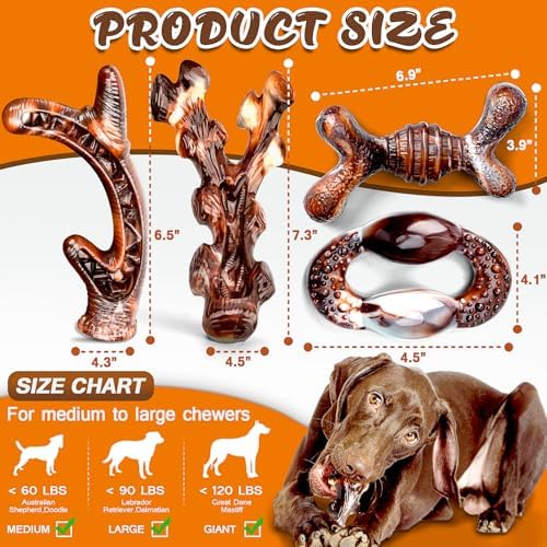 Dog Chew Toys for Aggressive Chewers 4 Pack, Indestructible Dog Toys, Bacon - Image 6