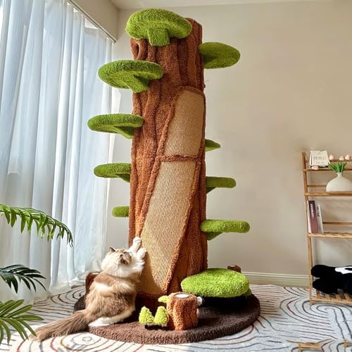 Magic Forest Cat Tree Tower, 90 inches Tall, Real Solid Wood Cat Tree - Image 5