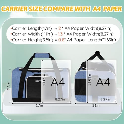 Petskd Small Pet Carrier 17" L x 11" W x 9.5" H Airline Approved - Image 3