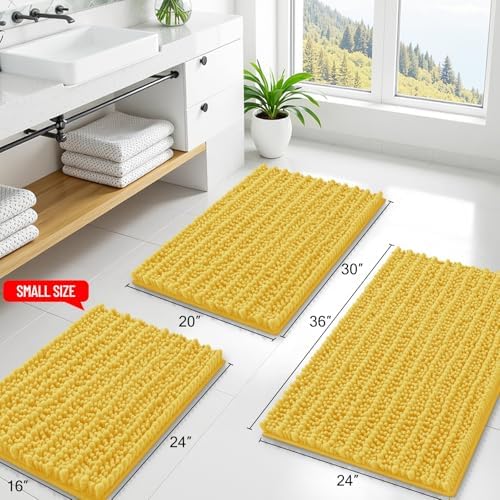 Smiry Bathroom Rugs 30X20, Extra Soft Rubber Backing Chenille Bath Mats - Image 2