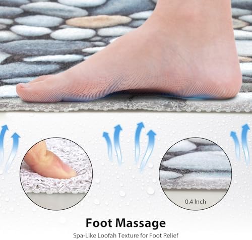 Square Shower Mat, Yonala 36 x 36 Inch Stylish Non Slip Shower Mats - Image 4