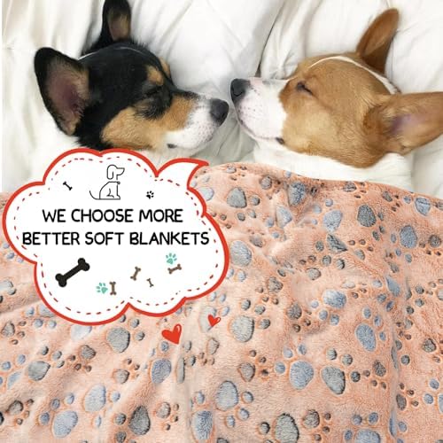Rezutan Blanket for Large Dogs & Cats Soft Reversible Cute Paw 40"x31" - Image 6