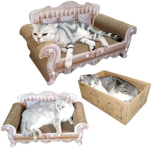 miwoowim Royal Cat Scratcher Sofa & Box, Durable Cardboard Furniture Guard - Image 6