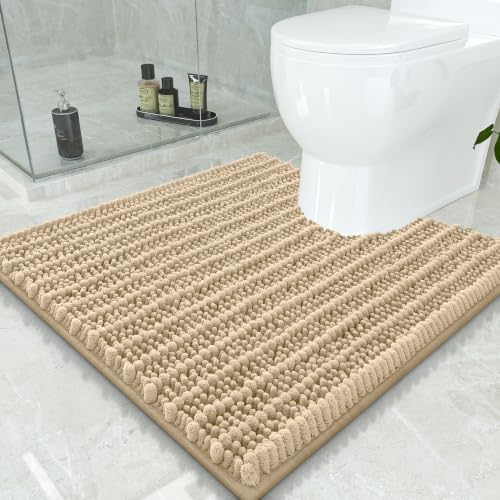 Smiry Bathroom Toilet Rugs U Shaped 24x24, Chenille Bath mats by Smiry