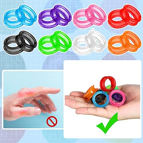 24 Pcs Silicone Scissor Finger Rings Pet Grooming Shear Inserts, 8 Colors - Image 5