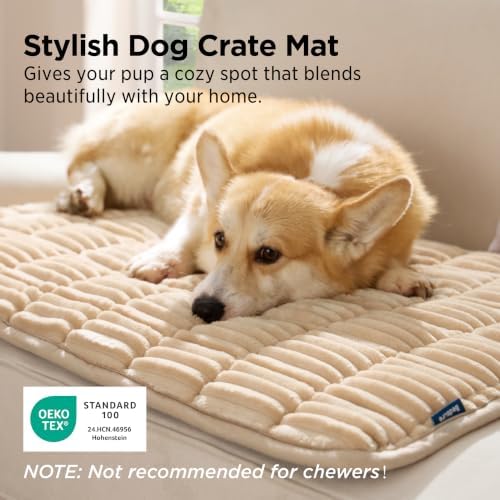 Bedsure ComfyFleece® Washable Dog Crate Pad, Soft Thin Large Pet Mat - Image 3