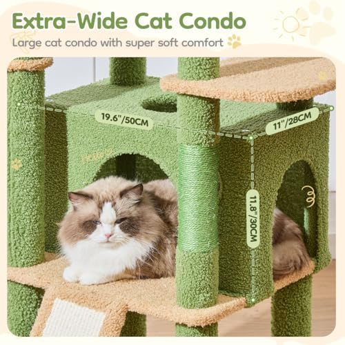 Taoqimiao Cat Tree for Large Cats, 72In Tall Cat Tower, Giant Platform - Image 4