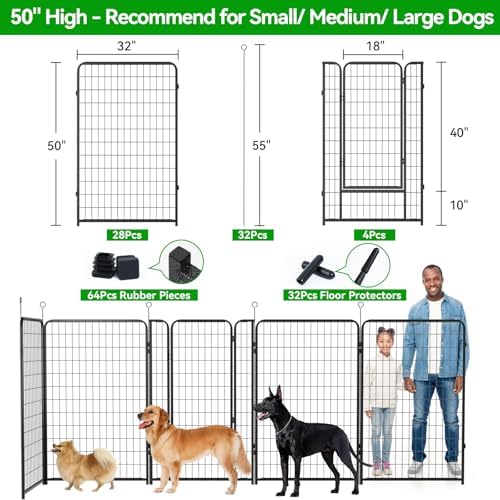 Kfvigoho Dog Playpen Outdoor Extra Wide 32 Panels Heavy Duty Dog Fence 50" - Image 3