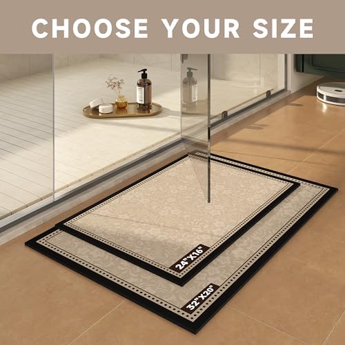 Ultra Thin Bath Mat 32"x20", Absorbent Quick Dry Washable Bath Rug - Image 2