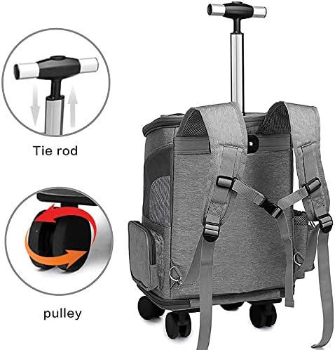 Wheeled Pet Carrier Backpack Pet Stroller, Travel Carrier, Car Seat - Image 2