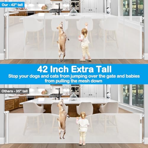 Reinforced 42” Extra Tall X 159” Extra Wide Retractable Gate Indoor Prevent - Image 4
