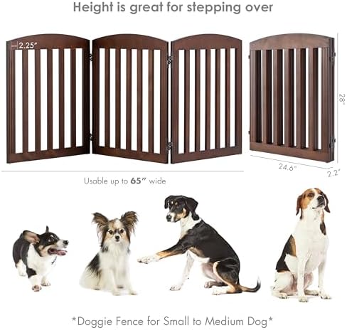 SPIRICH Wooden Freestanding Foldable Dog Gate, Stylish Modern - Image 5