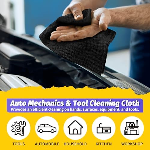 Microfiber Cleaning Cloth, 100 Pack Black Cleaning Rags Microfiber Towel Bulk - Image 6