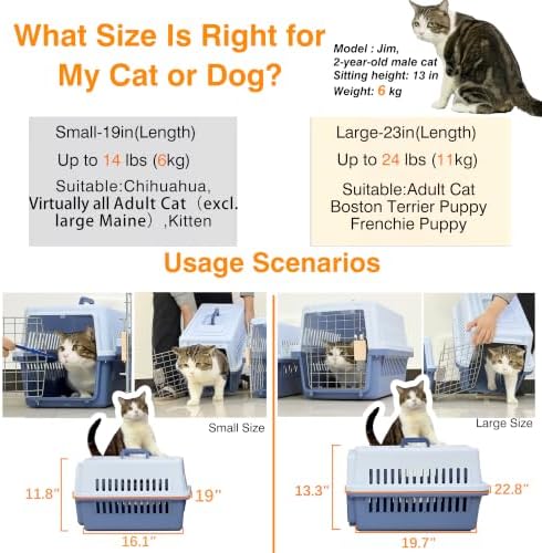 Pets Carrier, Hard-Sided, for Cat up to 14lb, Suit for Airline/Road Travel - Image 4