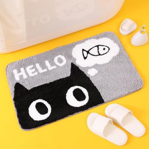 Molesun Cat Bath Mat 20x31, Soft Absorbent Microfiber Bath Rugs - Image 2