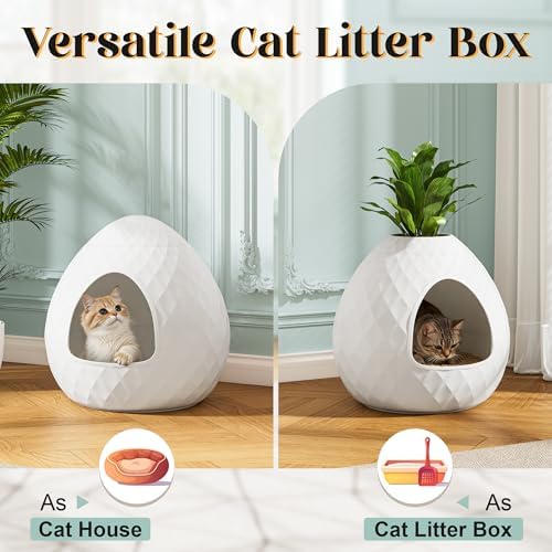 Egg-Shaped Hidden Plant Litter Box, Cat Litter Box Enclosure - Image 2