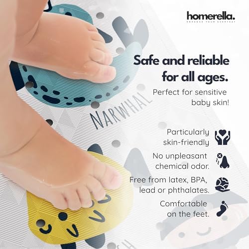homerella Bathtub Mat Non Slip Kids 40x16 Baby Bath Mat Non Slip Anti Mold - Image 2
