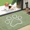 OLANLY Dog Door Mat for Muddy Paws 47x32, Paw Print Design Chenille Mud Mat by OLANLY