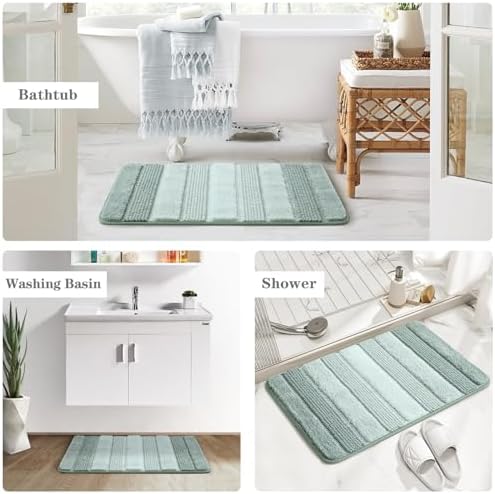 Kmson Ombre Chenille Bathroom Rugs Mat, Ultra Soft Washable Shaggy Bath Rugs - Image 7