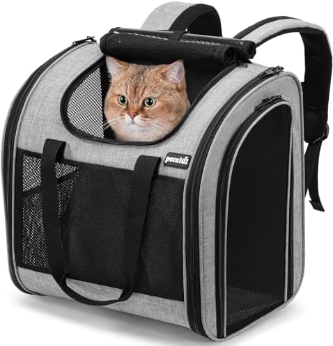 Pecute Cat Backpack with Widened Interior Space, Upgraded Dog Backpack Carrier by pecute