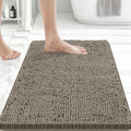 Bcoimo Small Bath Rug Mat, 24x17 Chenille High Absorbent Latte Bathroom Mats by Bcoimo