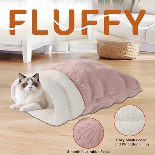 3 in 1 Semi-Enclosed Self Warming Burrow Cat Bed Sleeping Cave - Image 4