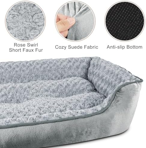 JOEJOY Rectangle Dog Bed for Large Medium Small Dogs Machine Washable Sleeping - Image 3