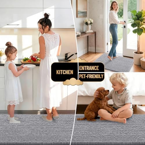 OLANLY Thick Chenille Large Bathroom Rugs 40x32, Absorbent Bath Mat - Image 6