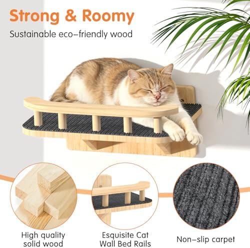Cat Wall Shelves with 3 Steps, Floating Cat Shelves - Image 4