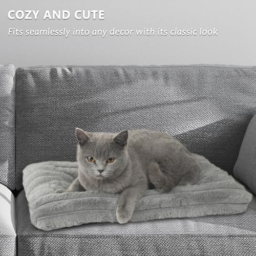 Cat Bed Dog Crate Pad Ultra Soft Comfy Flat Pet Bed Sleeping Cushion Washable - Image 2