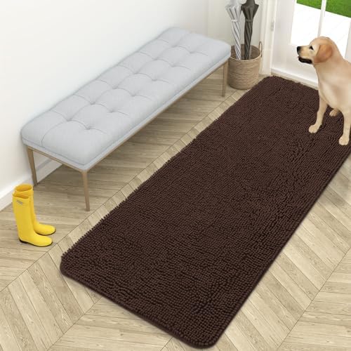 OLANLY Dog Door Mat for Muddy Paws 59x24, Super Absorbent Chenille Mud Mat by OLANLY