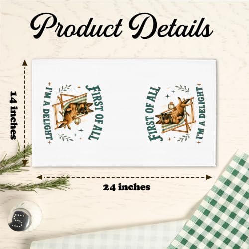 German Shepherd Kitchen Towel, Cute Dog Hand Towel, Funny Dog Lover Gift - Image 2