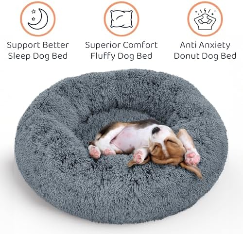 Calming Donut Dog Bed for Small Dogs, Round Dog Bed for Medium & Large Dogs - Image 3