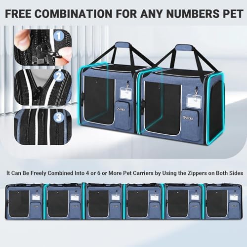 Petskd 2 in 1 Double Cat Car Travel Carrier - Image 4