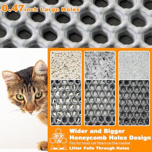 Cat Litter Mat 16"x20", Double Layer EVA litterbox Mat - Image 3