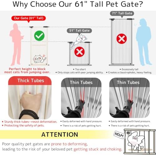Lumizone 61.02" Extra Tall Pet Gate - Image 3