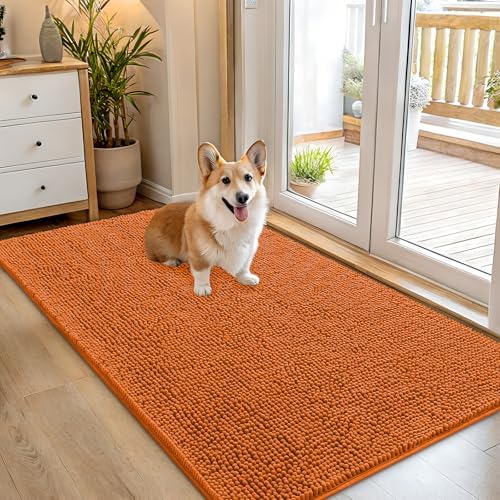 OLANLY Dog Door Mat for Muddy Paws 54x32, Super Absorbent Chenille Mud Mat by OLANLY