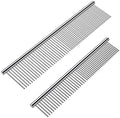 Cafhelp 2 Pack Dog Combs with Rounded Ends Stainless Steel Teeth, Cat Comb by Cafhelp