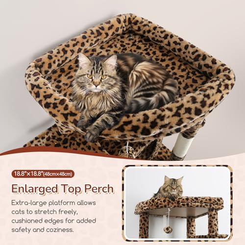 Globlazer 74in Leopard Heavy Duty Cat Tree Tower - Image 2
