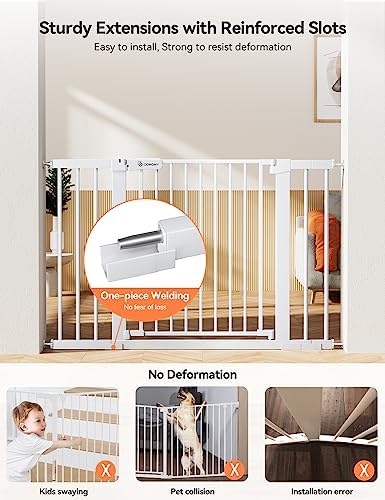 COMOMY 30" Tall Baby Gate for Stairs Doorways, Fits 29.5" to 46" Openings - Image 2