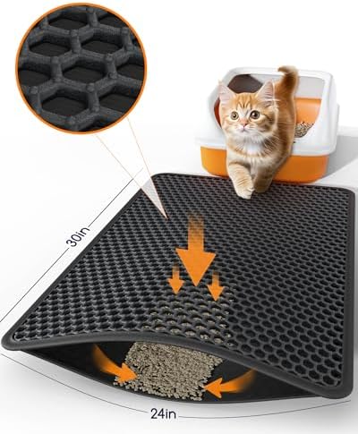 Powools Cat Litter Mat, Double-Layer, 30 x 24 in, Urine-Proof - Image 2